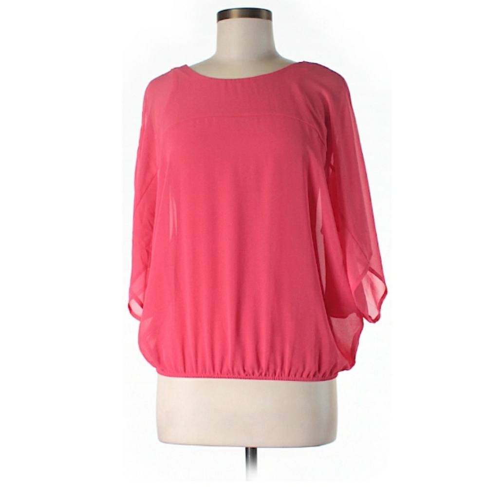 Express Coral Chiffon Top